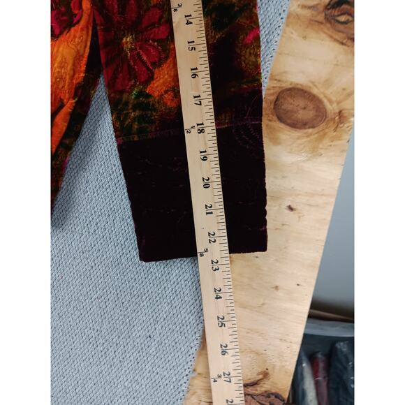 Chicos Fleece Jacket Womens 2 Large Purple/Red Floral Soft Silk Blend Luxury - Picture 12 of 14